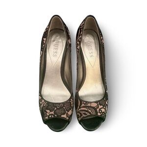 Guess Brocade Lace Design Heels